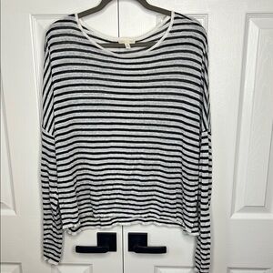 Eileen Fisher Black and White Relaxed Long Sleeve